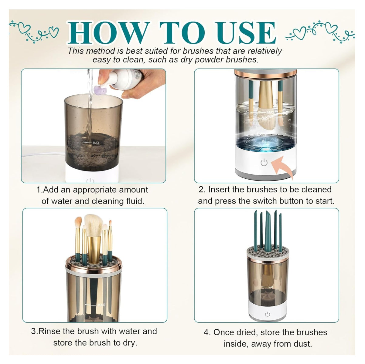 Limpiador De Brochas De Maquillaje Eléct