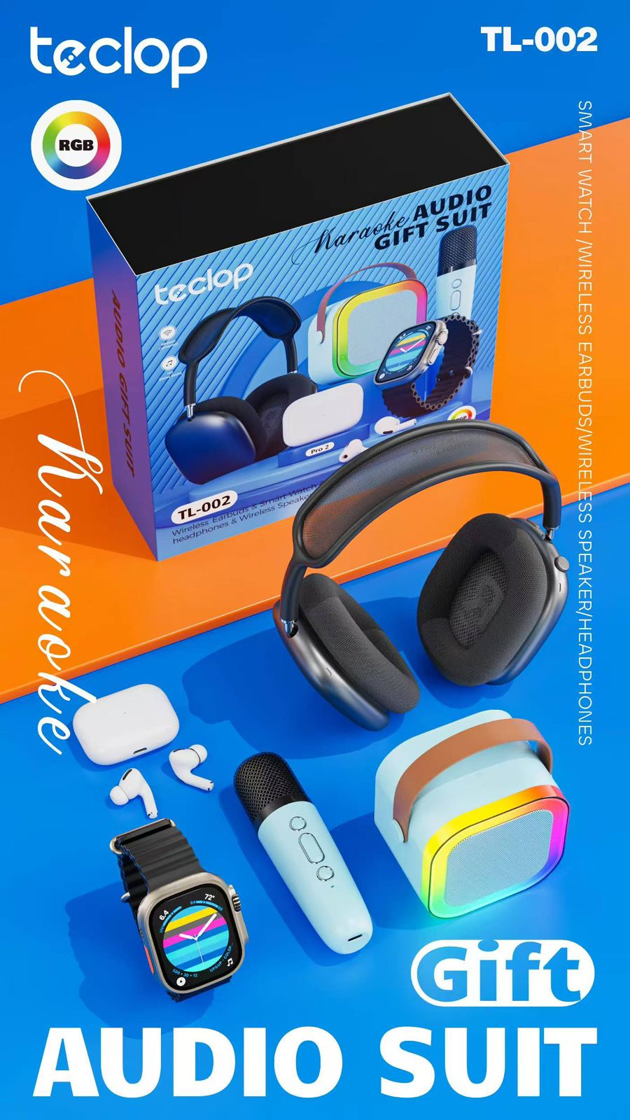 Microfono Audifonos Parlante Reloj Pulso