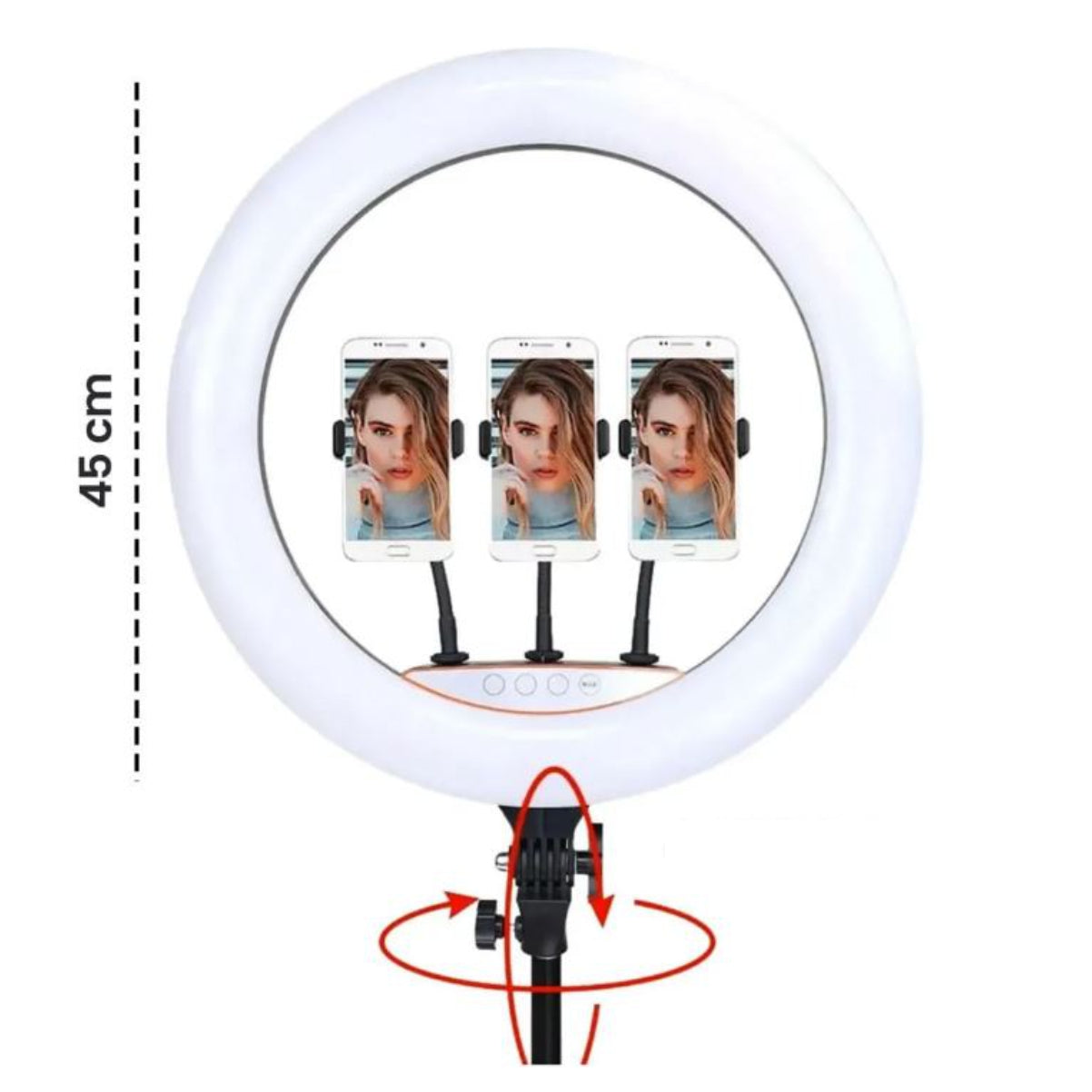 Aro de Luz 45CM 3 Tonos + Trípode 2M