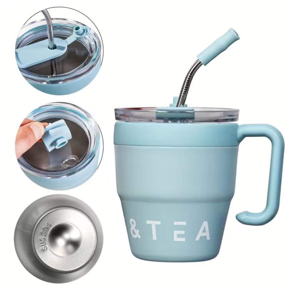 Taza MUGS 480ML Café  Pajilla Metalica