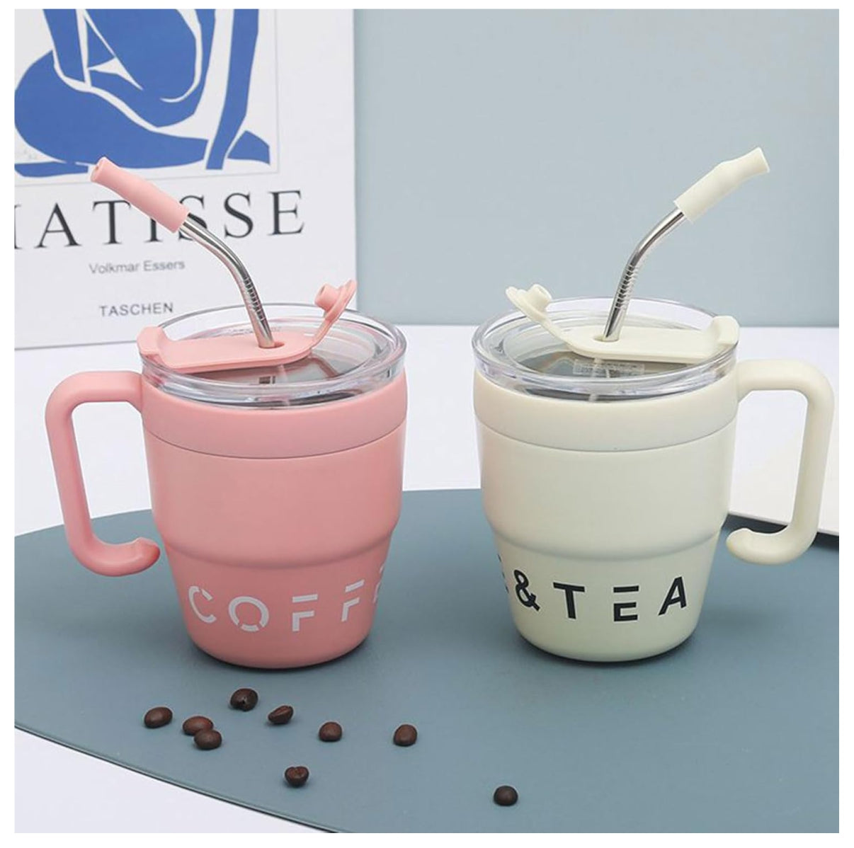 Taza MUGS 480ML Café  Pajilla Metalica