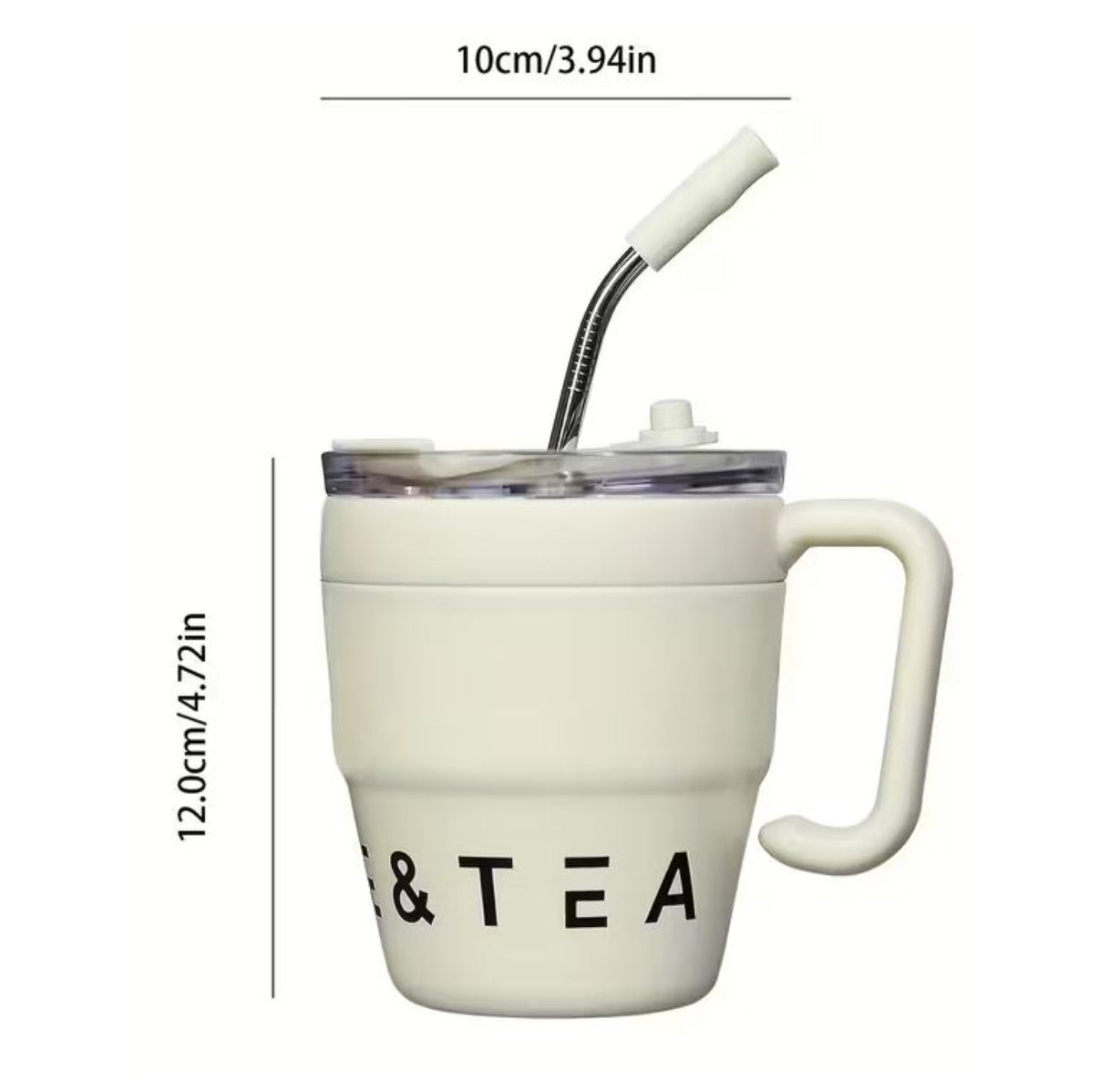 Taza MUGS 480ML Café  Pajilla Metalica
