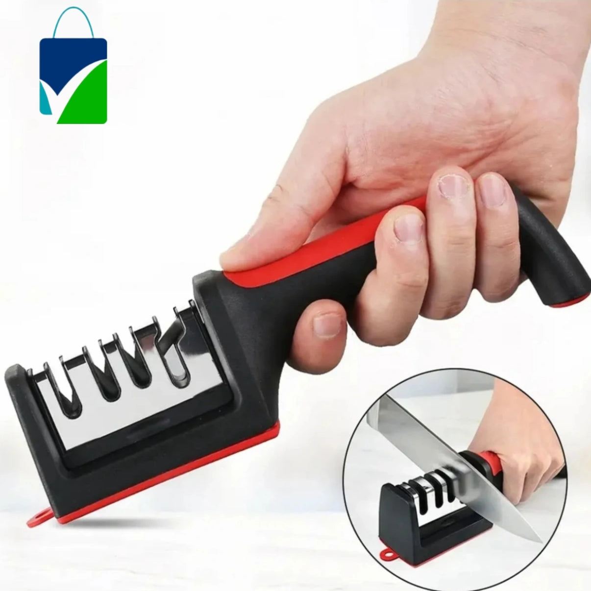 Afilador De Cuchillos Tijera Acero Mango