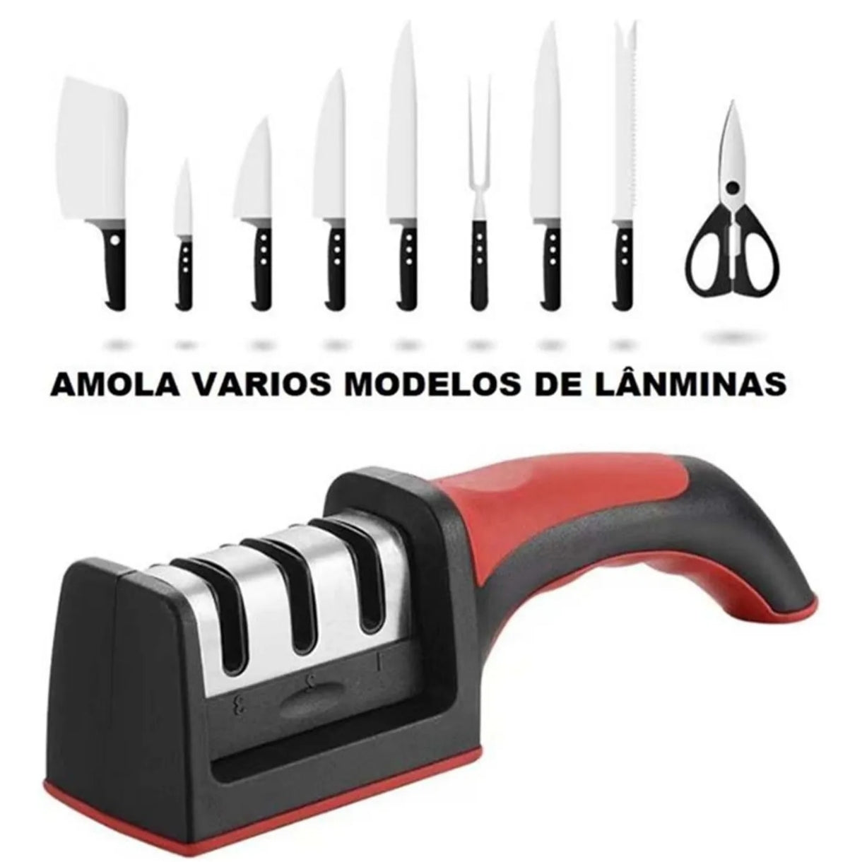 Afilador De Cuchillos Tijera Acero Mango